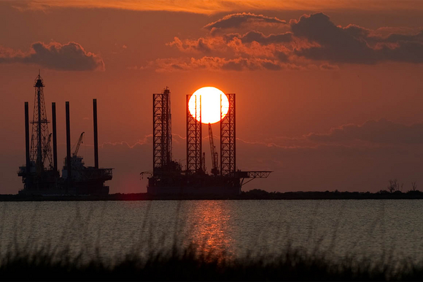 Two offshore oil rigs