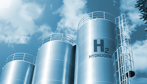 Rendering of blue hydrogen tanks