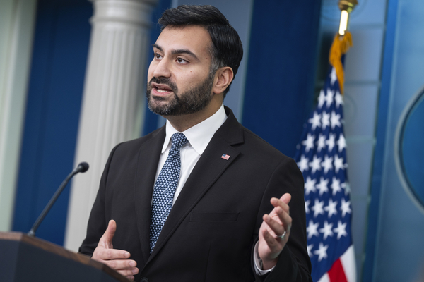 White House climate adviser Ali Zaidi speaks during a press briefing.