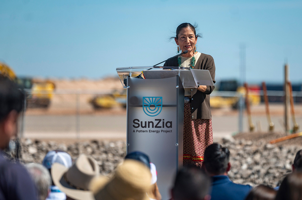 U.S. Secretary of the Interior Deb Haaland speaks.