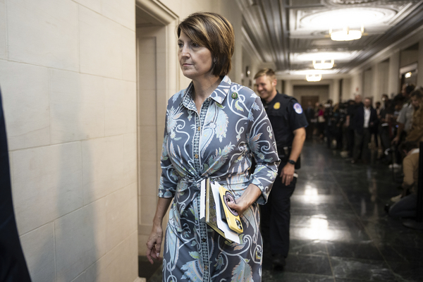 Rep. Cathy McMorris Rodgers arrives for a House Speaker candidate forum on Capitol Hill.